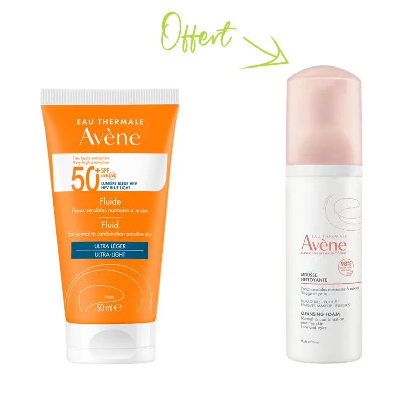 avene-solaire-fluide-invisible-mousse-nettoyante-offerte