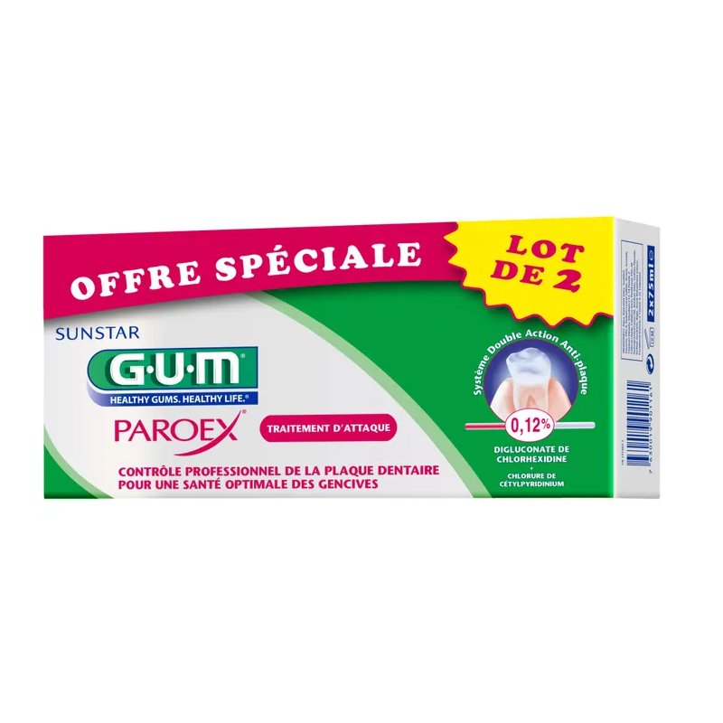 GUM -PAROEX- Dentifrice- Duo 2x75 ml