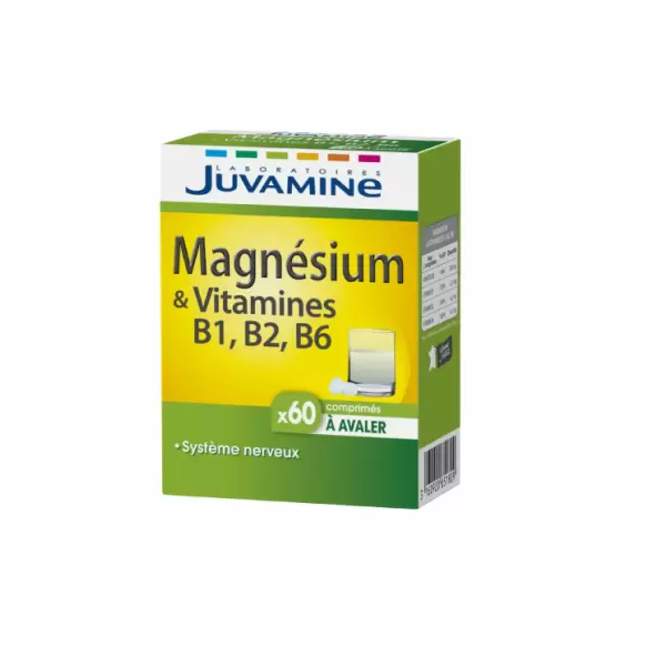 Juvamine -Magnésium- Vitamines- B1, B2, B6 Cp- à- avaler