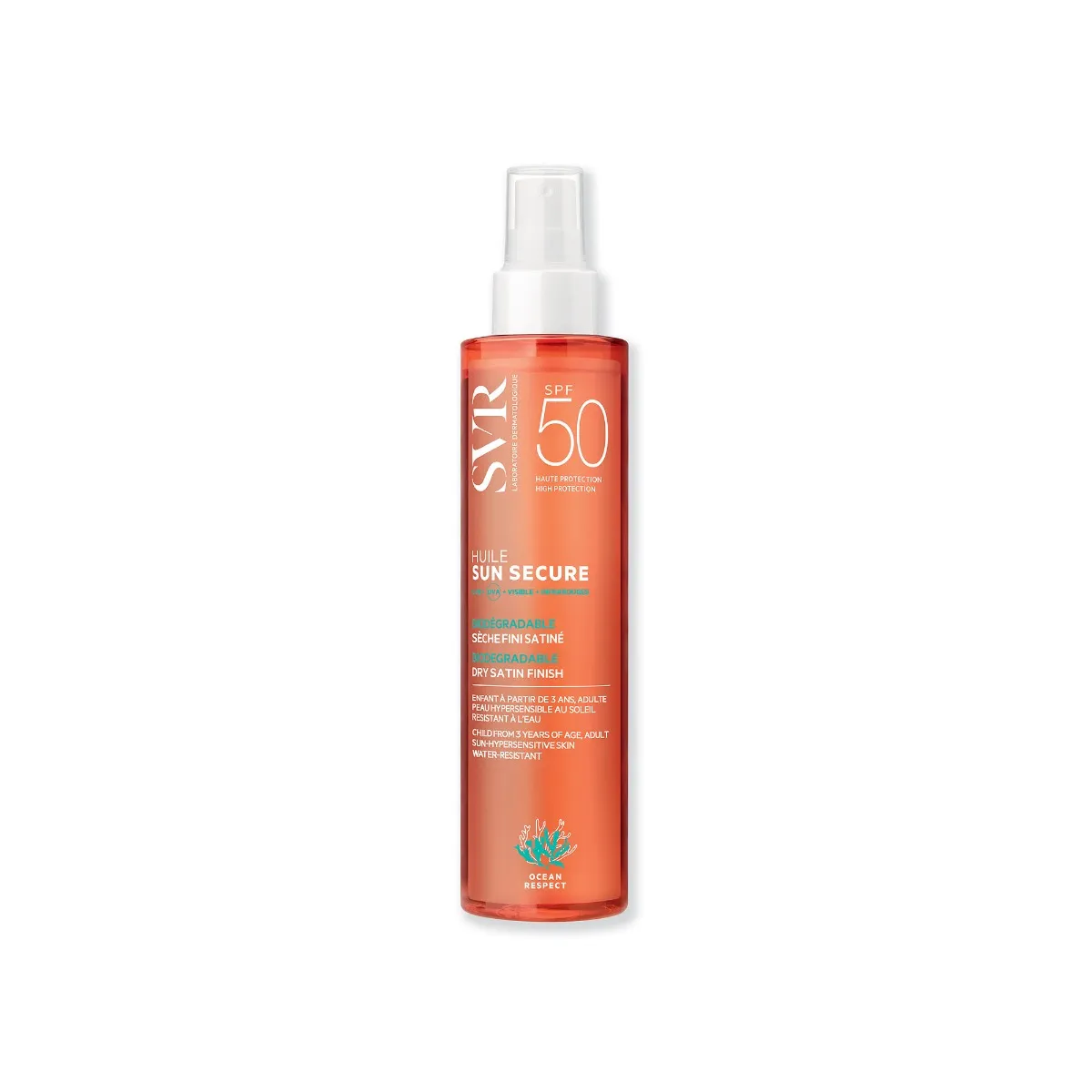 svr sun-secure huile solaire spf50 visage corps cheveux 200 ml