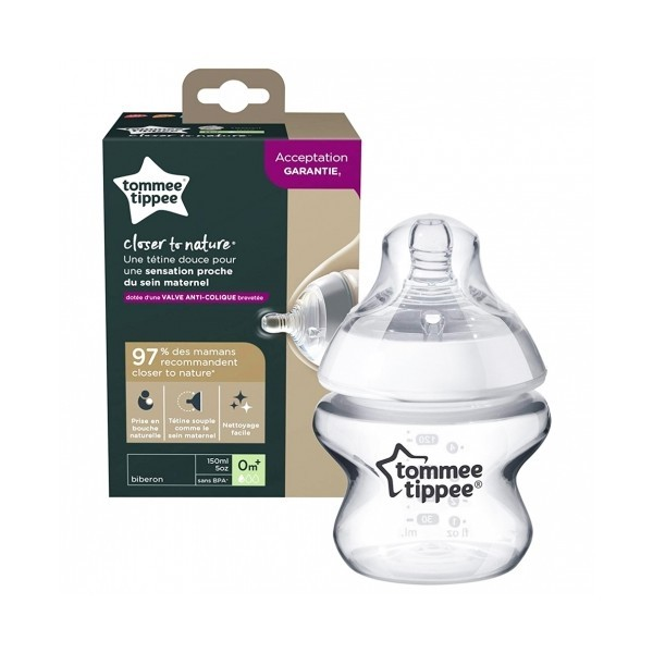 TOMMEE- TIPPEE- CLOSER- TO- NATURE- BIBERON- CHOUETTE- GRIS- 0M+ 150ML