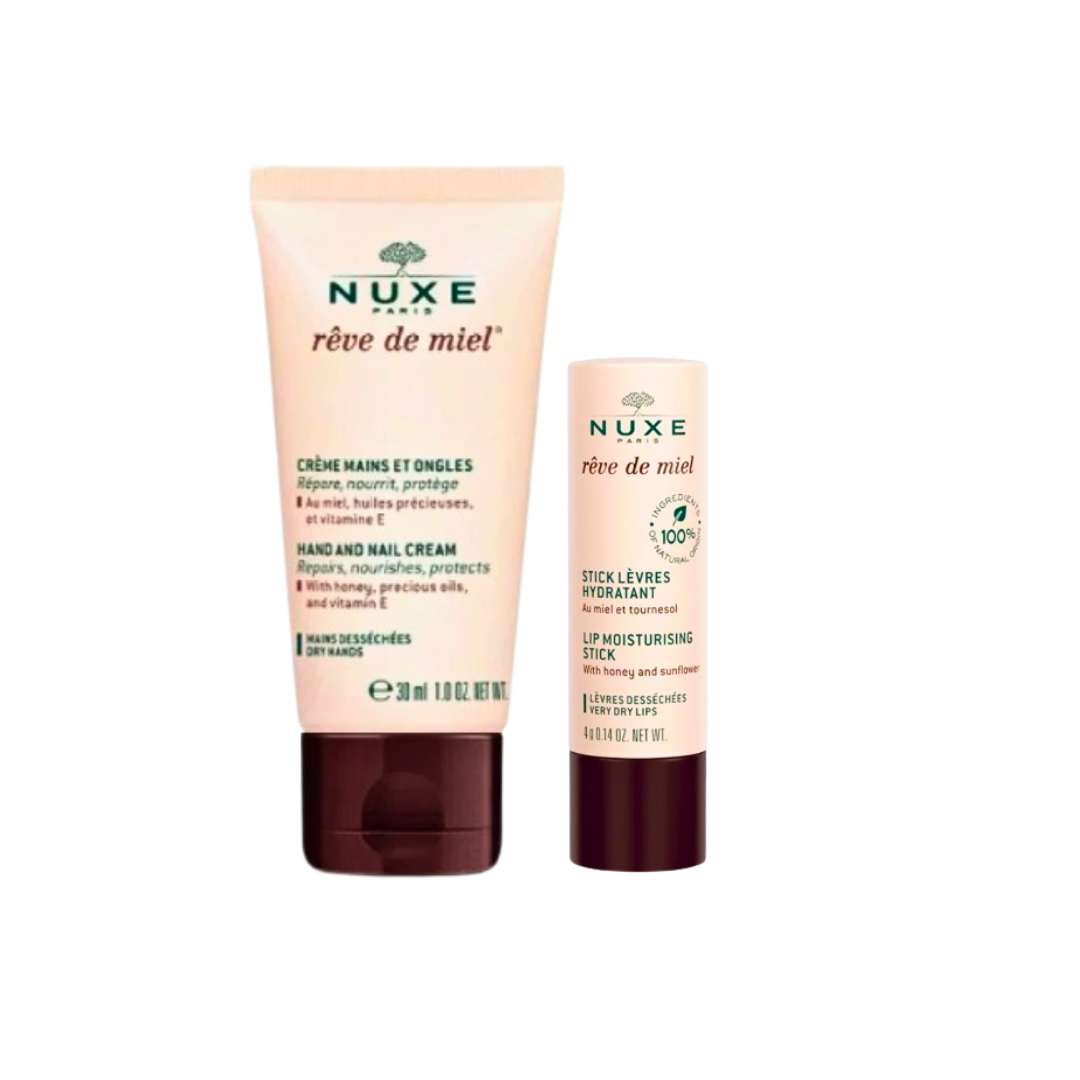 Nuxe -Rêve -de- Miel- Duo- Stick -lèvres + Crème -mains- 30 ml