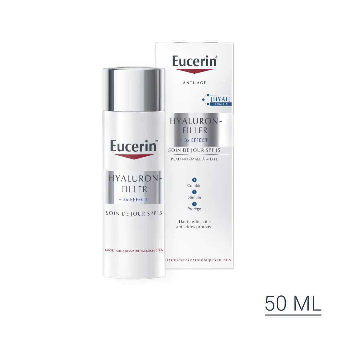 4005800294778 Eucerin Hyaluron-filler +3X Effect Crème Jour SPF15 50 ml