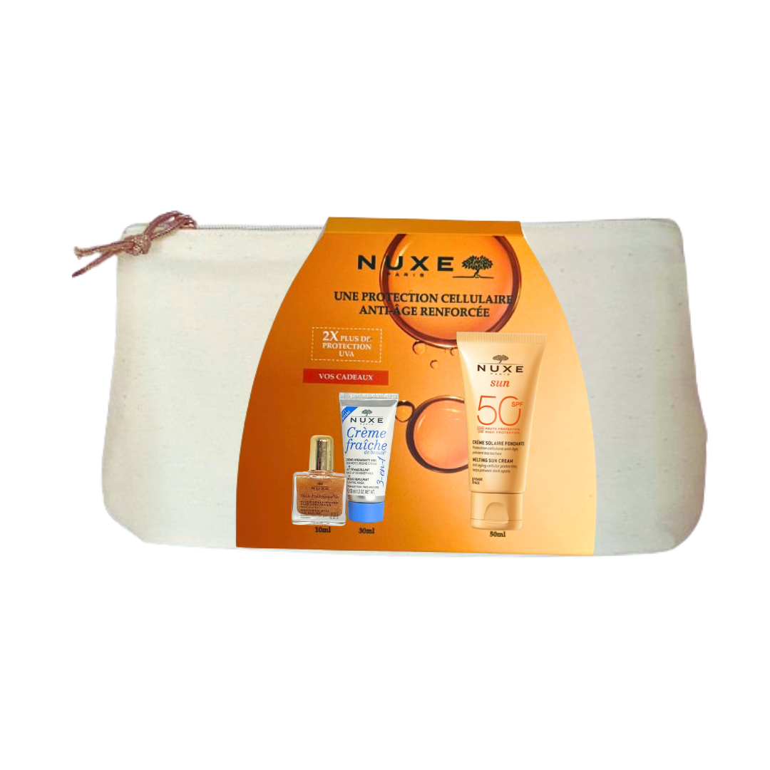 trousse-nuxe-sun-24-crème-solaire-fondante-crème-fraiche-hydratante-mini-huile-prodigieux-or