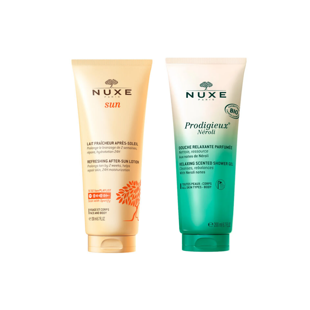 duo-nuxe-sun-lait-fraicheur-après-soleil-gelée -de-douche-neroli-offerte