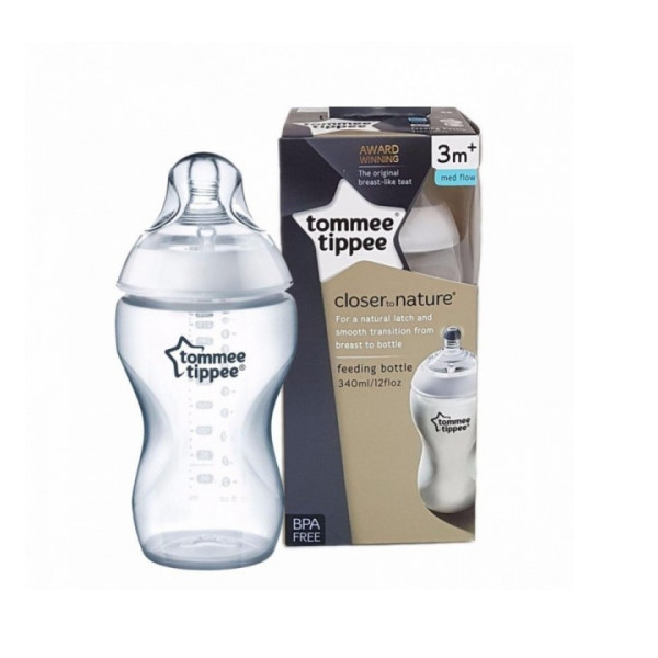 TOMMEE- TIPPEE- CLOSER- TO -NATURE- BIBERON- BLANC- 3M+ -340ML