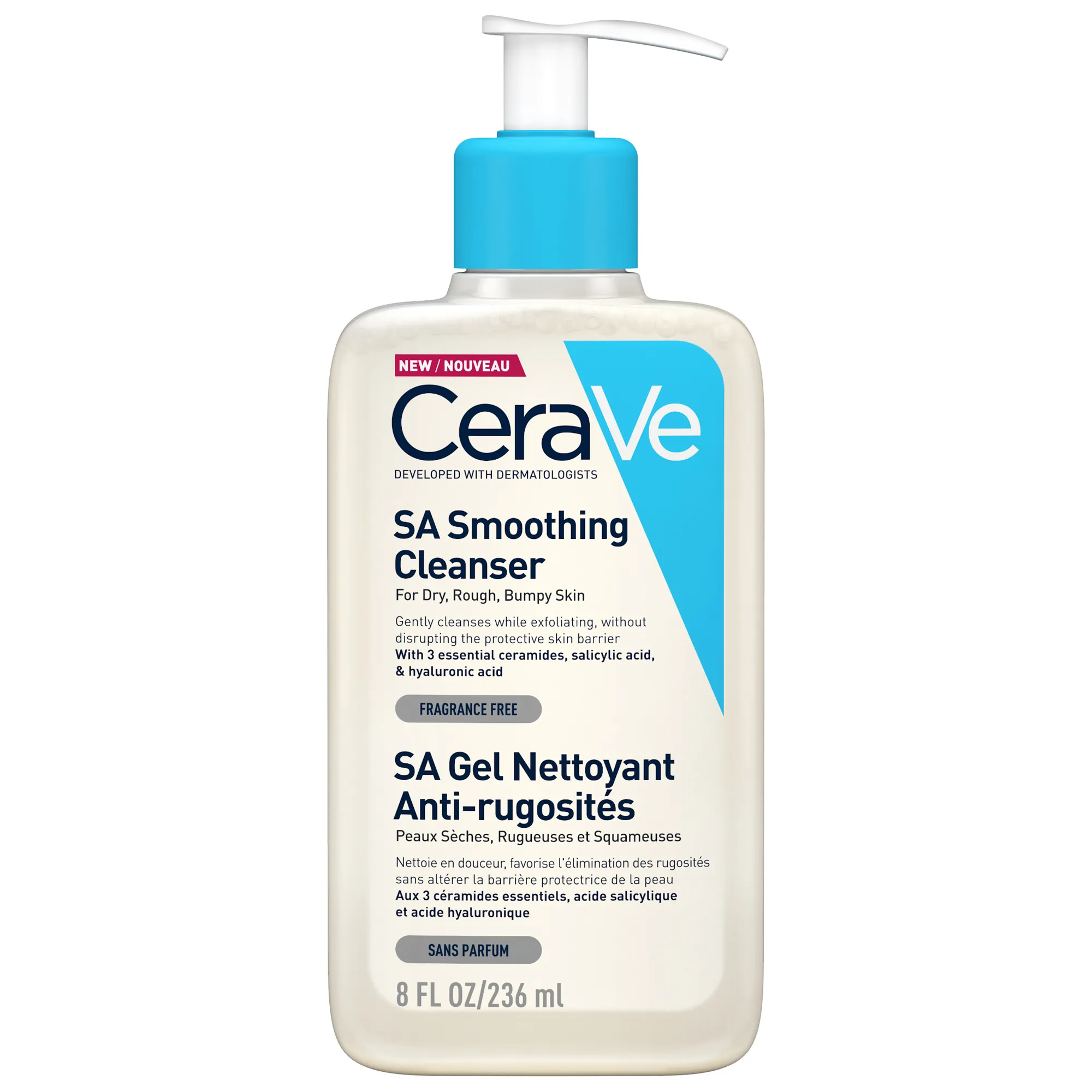 cerave sa gel nettoyant anti-rugosites 236ml 3337875684118