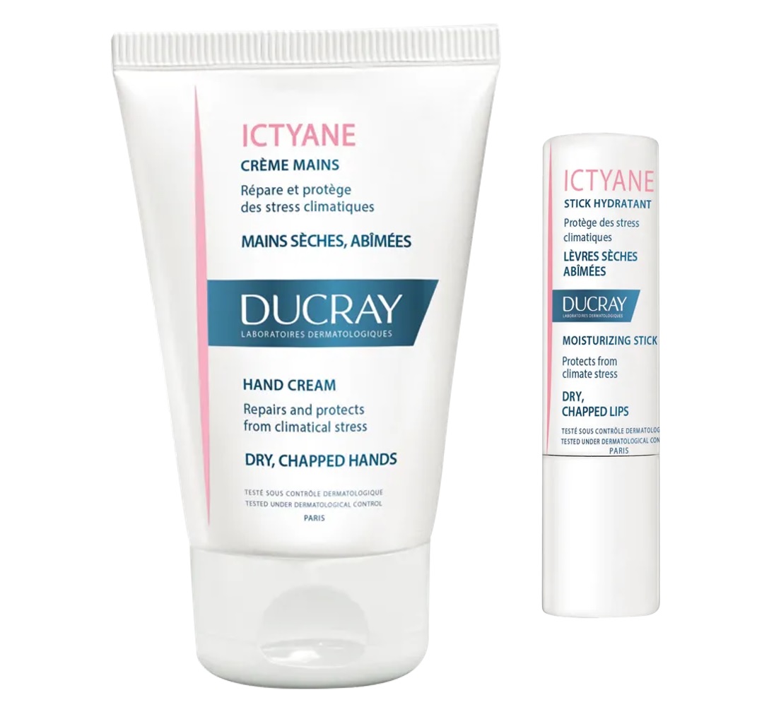 ducray ictyane duo creme mains stick levres