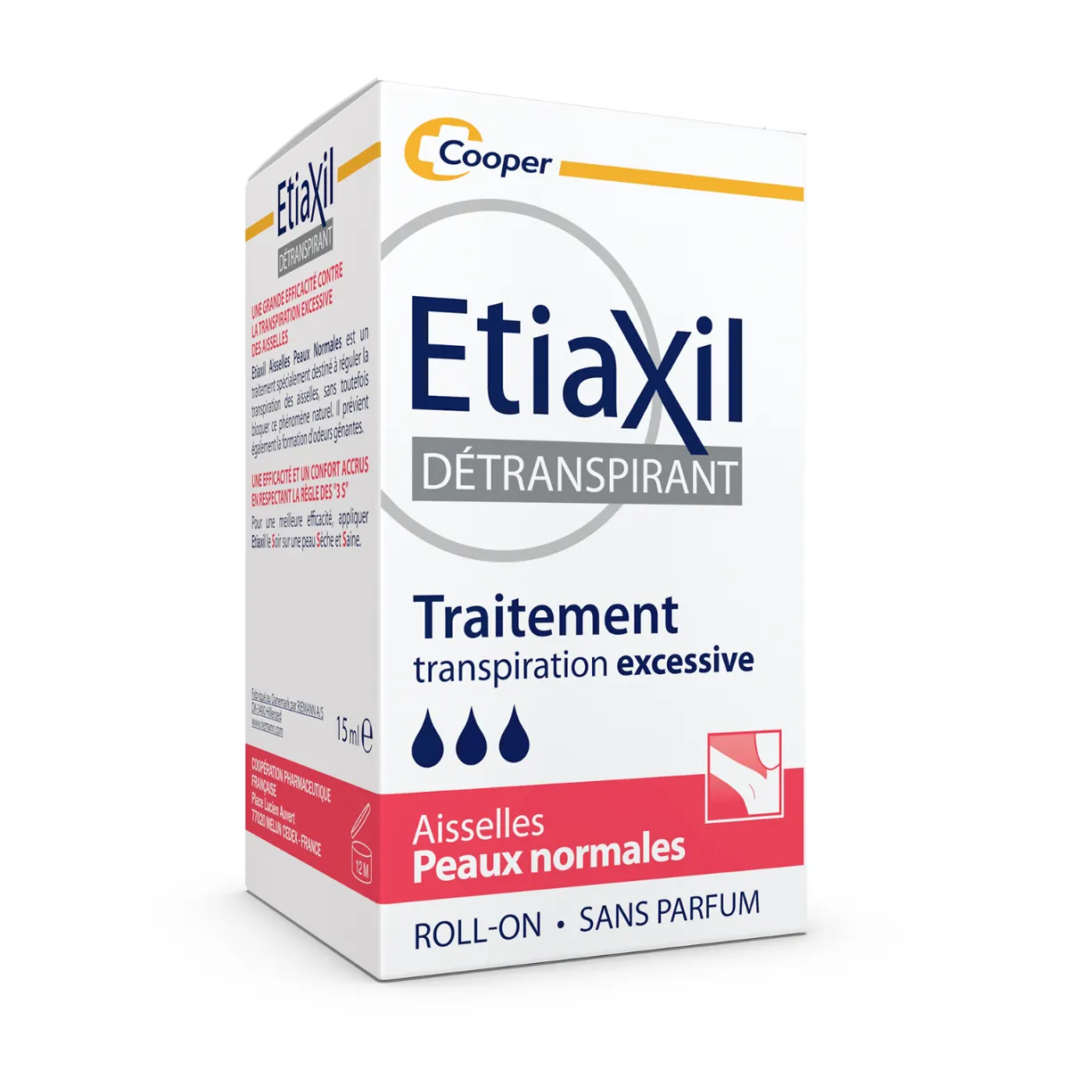 etiaxil detranspirant peaux normales aisselles 15 ml 3614819998532