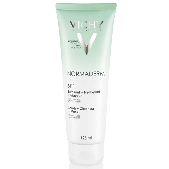 Vichy Normaderm Gel 3en1 Exfoliant Nettoyant Masque 125 ml